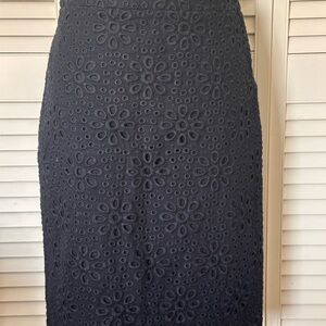 J.Crew Navy Eyelet Skirt